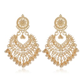 Jhumkas Indian Earrings for Women Trendy Beaded Chandelier Dangling Earrings Indian Jewelry Gifts for Jhumka Festival Holiday Christmas