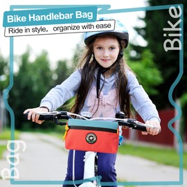 OFOZOVEY Bike handlebar bag,Kids bike basket front,Waterproof bike bags for bicycles,Large capacity kids bike basket,Kids bike accessories for Boys, Girls, Toddlers Bike or Scooter(Pink, Small size)