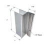 Gordon Glass® Brushed Nickel 3" U-Channel with 2-1/2" Magnet for