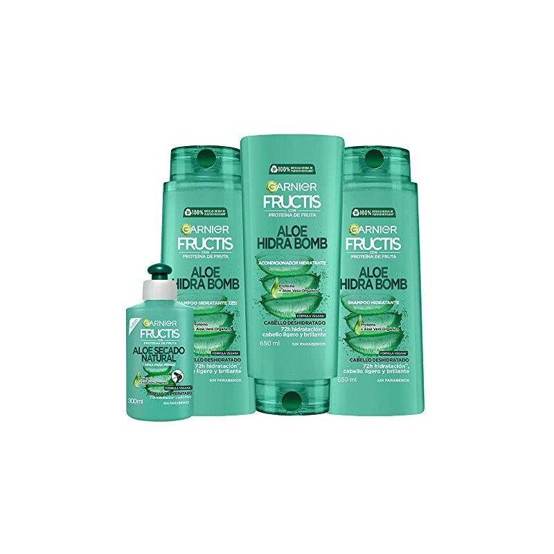 Garnier Fructis Crema para Peinar, Aloe Hidra Bomb, 300 ml