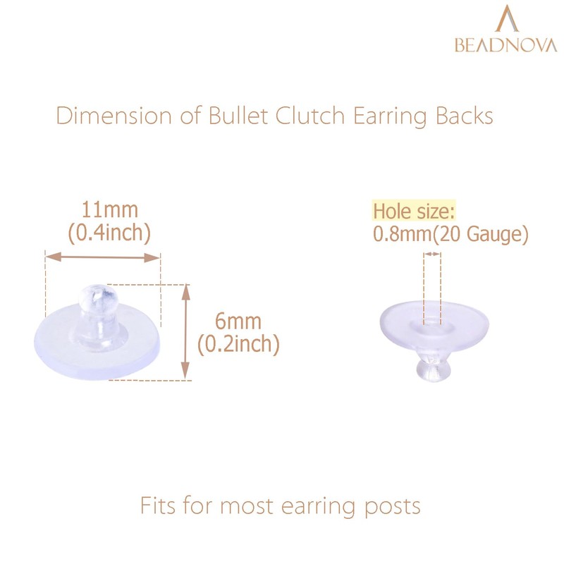 BEADNOVA Earring Backs for Studs 240pcs Earring Back Stoppers Earring