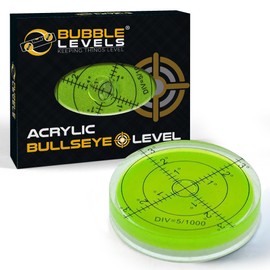 Large Acrylic Precision Bullseye Spirit Level | 60mm Diameter, Degrees, Circular, Surface Level - Bulls Eye Level for Caravans (Supplied in a Gift Box) (Acrylic)