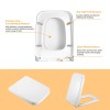 D0100HPC0NY Square Toilet Seat White Plastic Slow Close Quick Release