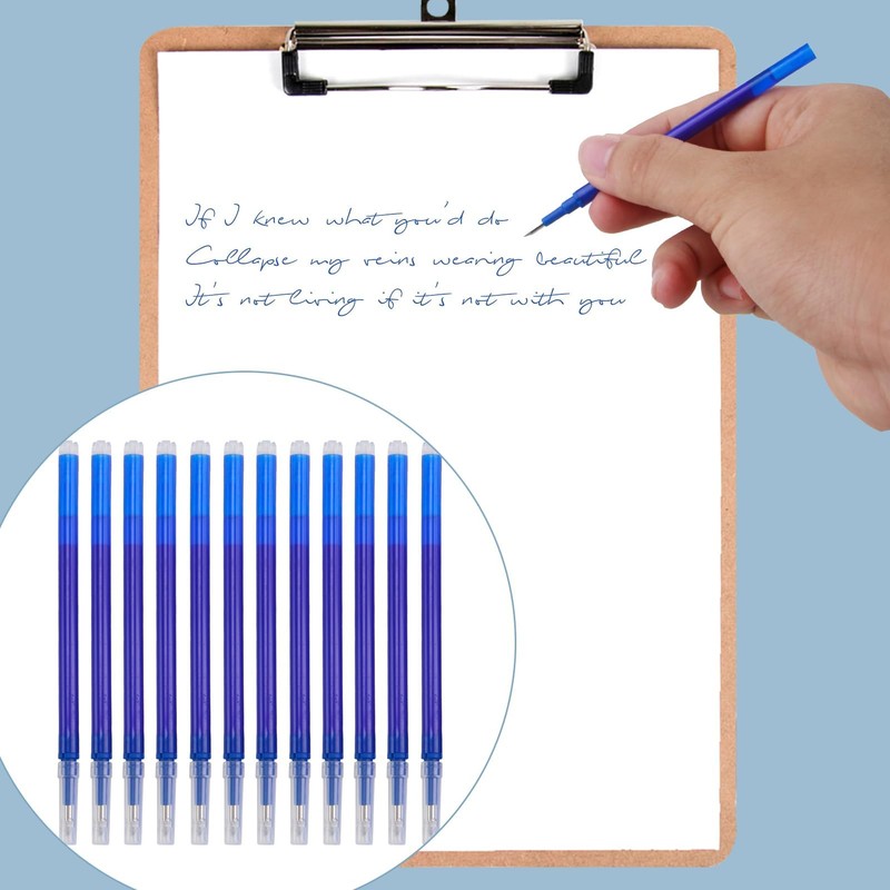 Premium Erasable Pen Refill Bundle, Pack of 12 Black Gel