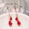 Vissen Red Dangling Earrings for Women Plated Rose Gold Earhook