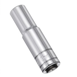 Juttzzei 6-Point Deep Socket, 1/2 Inch Drive 13mm Socket, Full Polishing CR-V Steel 13mm Socket 1/2 Drive with 78mm Length 6-Point Metric Sizes foe Car Home Repair Mechanical Maintenance - Silver