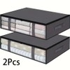 2 Pack Under Bed Storage Bags with Clear Window and