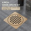 Yaseingoo New 4 Inch Shower Floor Drain Grate Kit Champagne