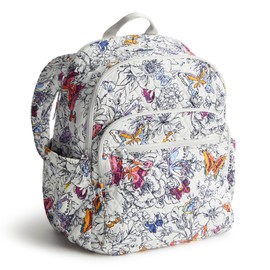 Vera Bradley Women's Bancroft Backpack-Premium Cotton Bookbag, Wing + Bloom, One Size