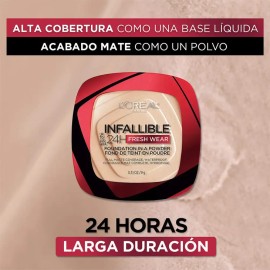 L'Oréal Paris Infallible 24h Fresh Wear, Base de Maquillaje en Polvo Mate
