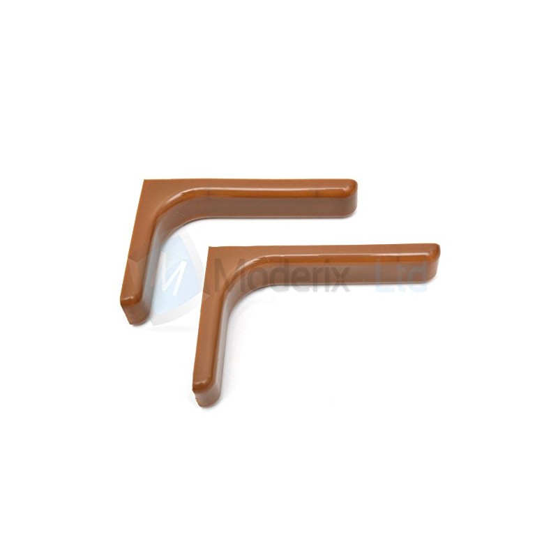 Shelf Support Brackets with Covers 240mm Invisible/Concealed Fixings Brown