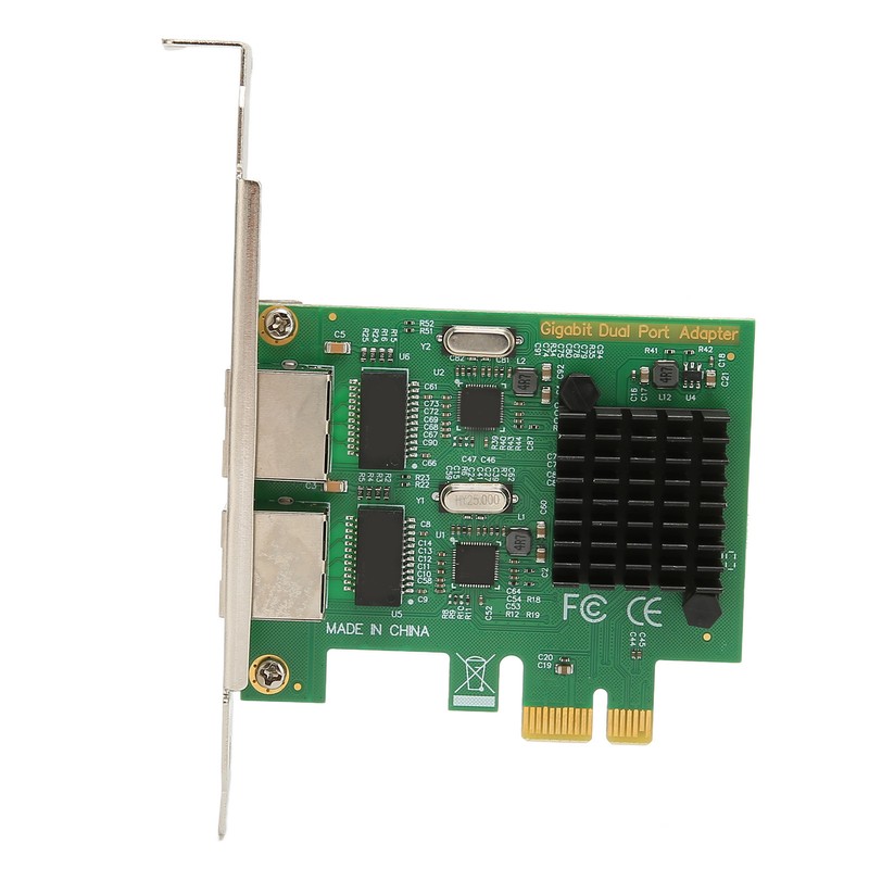 PCI E NIC Network Card 2 Way RJ45 Port for