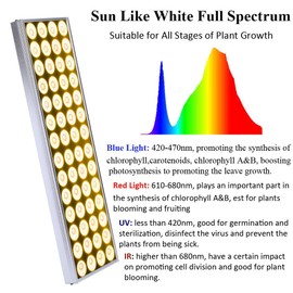 JCBritw 60W LED Grow Light with Stand White Full Spectrum Growing Lamp Hanging Panel Dimmable with Timer Function Hydroponic Light for Indoor Plants Seedling Veg Flower