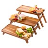 3 Tiered Serving Tray 17 Inch Wooden Cupcake Stand Foldable