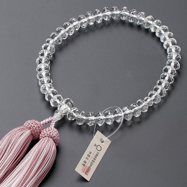 [Butsudanya Takita Shoten] Kyoto Prayer Beads for Women, Genuine Crystal,