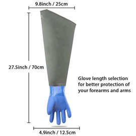 Long Rubber Gloves, Elbow Length Drain Gloves, Heavy Duty Pond Gloves, Chemical Protective Gloves for Resist Strong Acid, Alkali and Oil