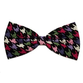 Animal Print Hair bows- Leopard, Giraffe, Snow White Leopard, Zebra, Tiger Print Hair Bow (Group 2 of 2) (Alligator Clip, Colored Houndstooth)