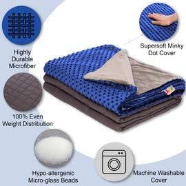 Super Soft Weighted Blanket for Kids with Removable Cover - 10 Lbs 48'' x 72'' Comfortable Children Heavy Blanket for Boys and Girls - Comforting Kids Weighted Blanket