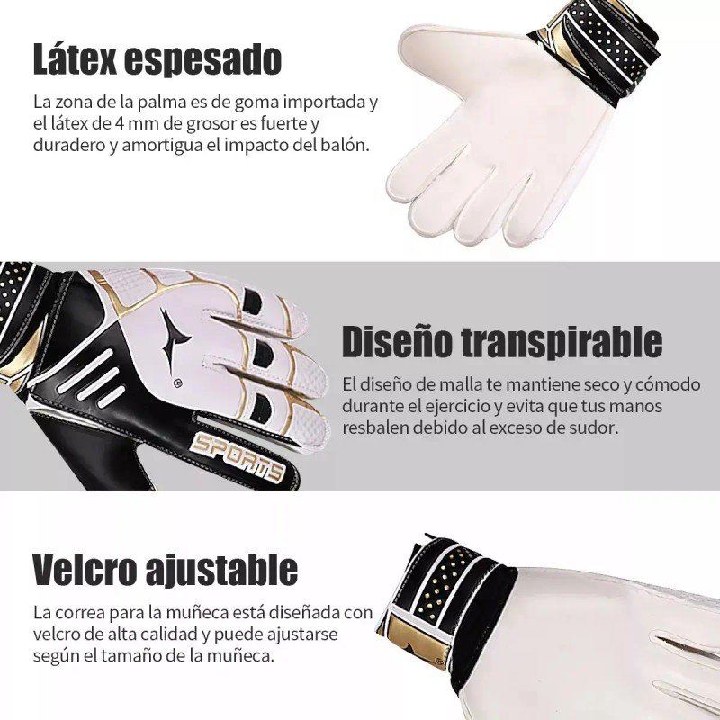 Guantes Profesionales Con Varillas Para Portero De Fútbol