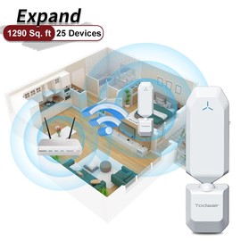 Extensor WiFi de 2,4 GHz y 5 GHz 1200 Mbps WiFi Booster, cubre 1290 pies cuadrados y 25 dispositivos, amplificador WiFi y amplificador de señal WiFi repetidor inalámbrico WiFi Range Extender para el