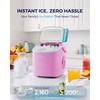 EUHOMY Countertop Ice Maker Machine with Handle, 26lbs in 24Hrs,