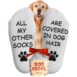 Cavertin Fuzzy Dog Socks with Gift Packaging, Dog Gifts for Women & Men, Funny Socks, Fluffy Dog Mom Gifts