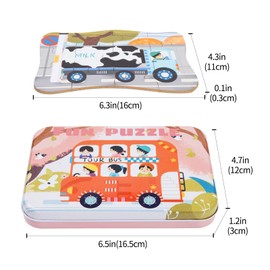 BBLIKE Puzzles Toys for 2 3 Year Olds - Wooden Jigsaws 39 Pcs for Kids Age 4 5, Travel Toys for Toddlers on Plane Car, Educational Learning Birthday gift Present for Children Boys Girls (Vehicle)