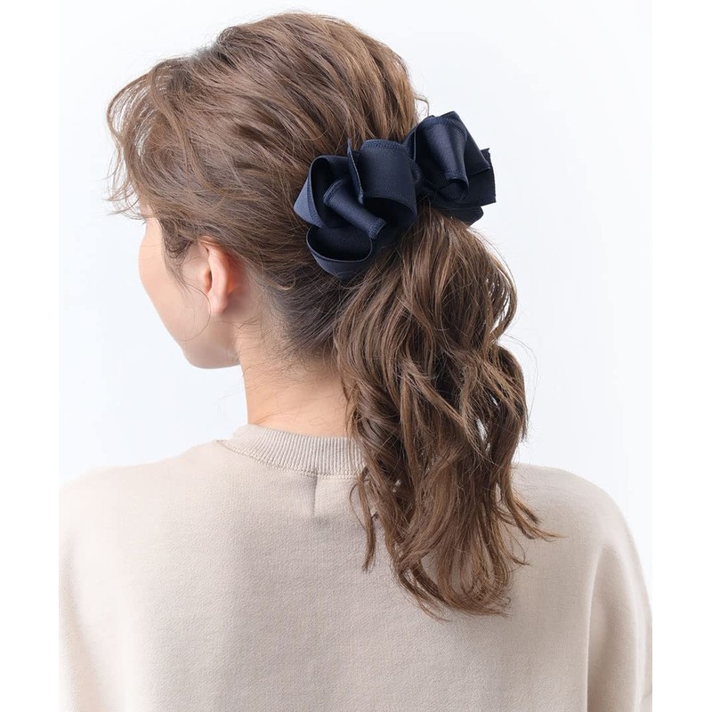 VINGTAINE H7457-NY Volume, Ribbon, Barrette, Large Hair Clip, Mature Gift,