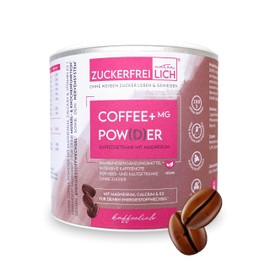 ZUCKERFREIlich Coffee +Mg Pulver kaffee vegan 240g, Kaffeepulver mit Magnesium, Calcium & Vitamin K2, zuckerfrei, Eiskaffee mit intensiver Kaffeenote, für Heiß- & Kaltgetränke
