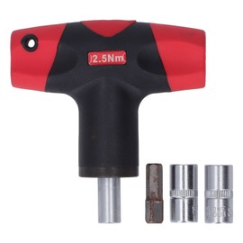 T Handle Wrench Fixed Torsion Chrome Vanadium Steel 1/4in Hex Socket Tool for Repair 2.5Nm