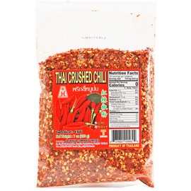 JHC Extra Hot Crushed Thai Chili Pepper, Spicy Pepper Flakes, 7 Ounce / 200gram, Product of Thailand