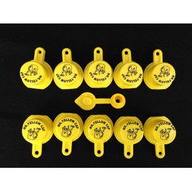 Yellow Gas Can Cap That Fits Your Vintage Blitz Spout - 10 Single Caps & 1 FREE Vent