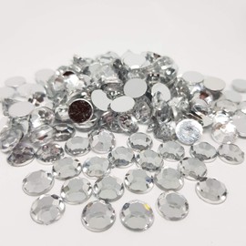 MajorCrafts 200pcs 8mm Crystal Clear Flat Back Round High-Grade Acrylic Rhinestones Arts and Crafts Gems