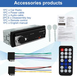 Car Radio Receiver, Bluetooth Single Din Car Stereo System Handsfree and App Control, Car Radio Stereo System Supports AM FM Dual USB SD AUX,Not a CD Player(As shown)