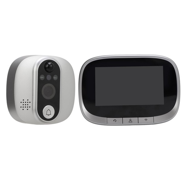 Smart Video Doorbell Cordless for Tuya App, 2.4G 2MP Peephole