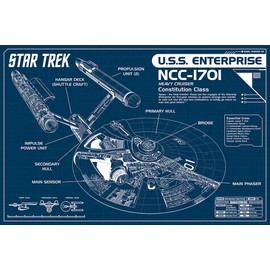 Aquarius 24-1272 Star Trek Enterprise Blueprint Poster, 24 by 36-Inch