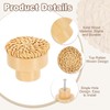 sourcing map 12 Pack Rattan Dresser Knobs, 1.38" Handmade Wicker