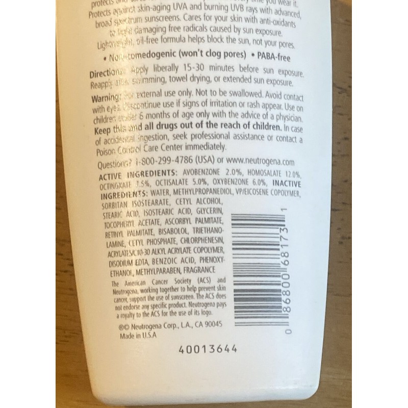 Neutrogena Healthy Defense Oil-Free SPF 45 Sunscreen Sunblock Lotion 4