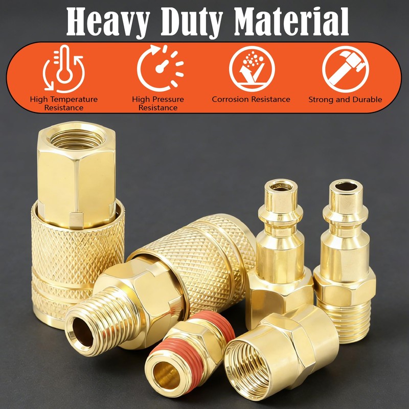 1/4" NPT Air Coupler and Plug Kit,48-Piece Industrial Quick Connect