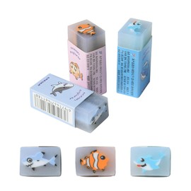 HILAZA 18Pcs Cute Sea Animal Erasers for Kids Bulk, Kawaii Fun Pencil Jelly Erasers for School Classroom Supplies Prize Gifts Party Favors