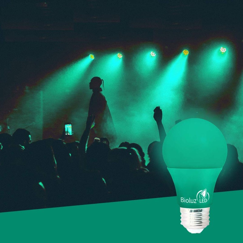 Bioluz LED Green Light Bulbs 60W Replacement Non-Dimmable A19 LED