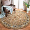 Safavieh Classic Collection CL387A Handmade Traditional Oriental Premium Wool Area Rug, 3'6" x 3'6" Round, Beige / Light Blue