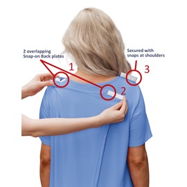 Deyeek Open Back Hospital Gowns for Women With Snaps Soft Tear Away Dresses Post Surgery Adaptive Clothing for Disabled L Light Blue