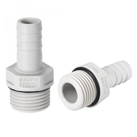 sourcing map PVC Barb Hose Fitting Connector Adapter 12mm or 15/32" Barbed x 1/2" G Male Pipe 2pcs