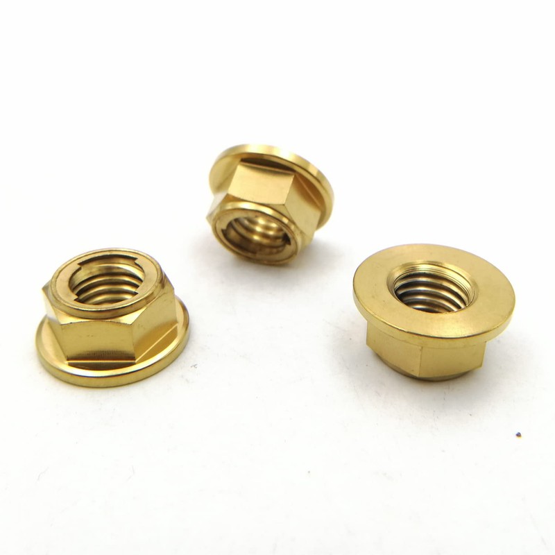 RISON Titanium Nut Titanium Flange Full Metal Lock Nut M5