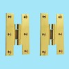3" Solid Brass Cabinet H Hinge Offset PVD Long Lasting