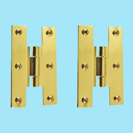 3" Solid Brass Cabinet H Hinge Offset PVD Long Lasting Finish Pack of 2