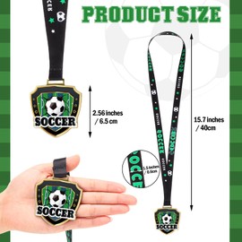 Loetere 36 Pcs Sport Award Medals Bulk with Neck Ribbon 2.56 Inch Basketball/Soccer/Flag Football/Baseball/Softball Winner Medal First Place Trophy for Competition Team Gift (Soccer)