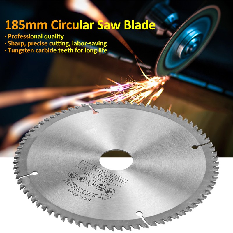185mm Silver TCT Circular Saw Blade for Wood Cutting 80