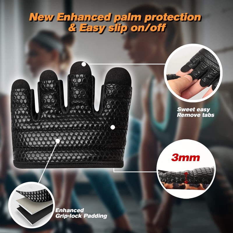 RYMNT Minimal Workout Gloves,Short Micro Weight Lifting Gloves Grip Pads